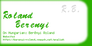 roland berenyi business card